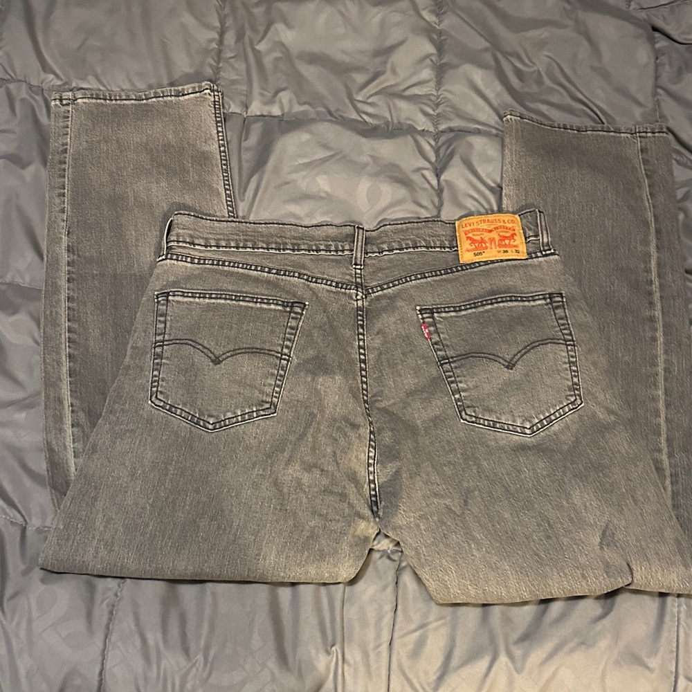 Levi's Men's Gray Straight-Leg Jeans style 505 - Picture 2 of 4
